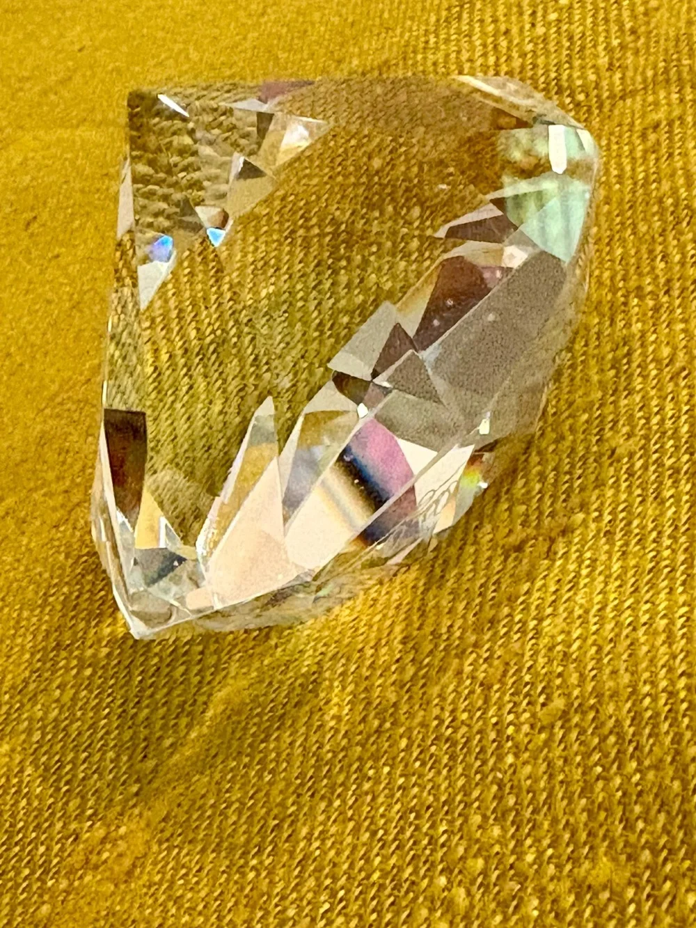 Faceted Crystal Paperweight - Clear Prism